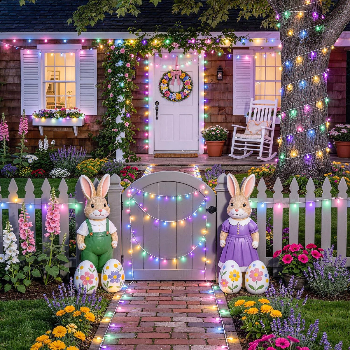 JMEXSUSS 200 luces LED de Pascua al aire libre e interior para deco...