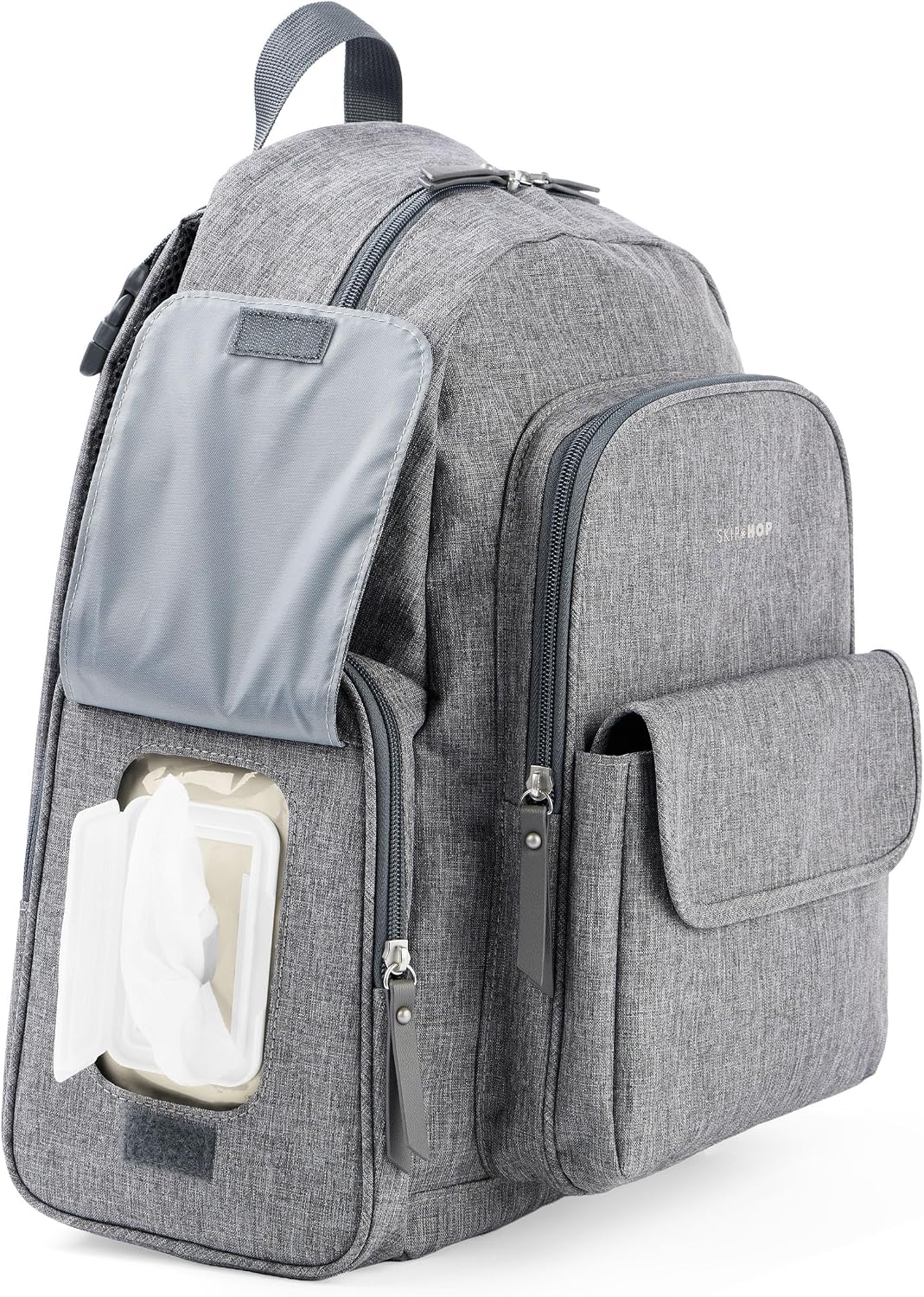 Skip Hop Mochila para pañales con cambiador portátil, 9 bolsillos e...