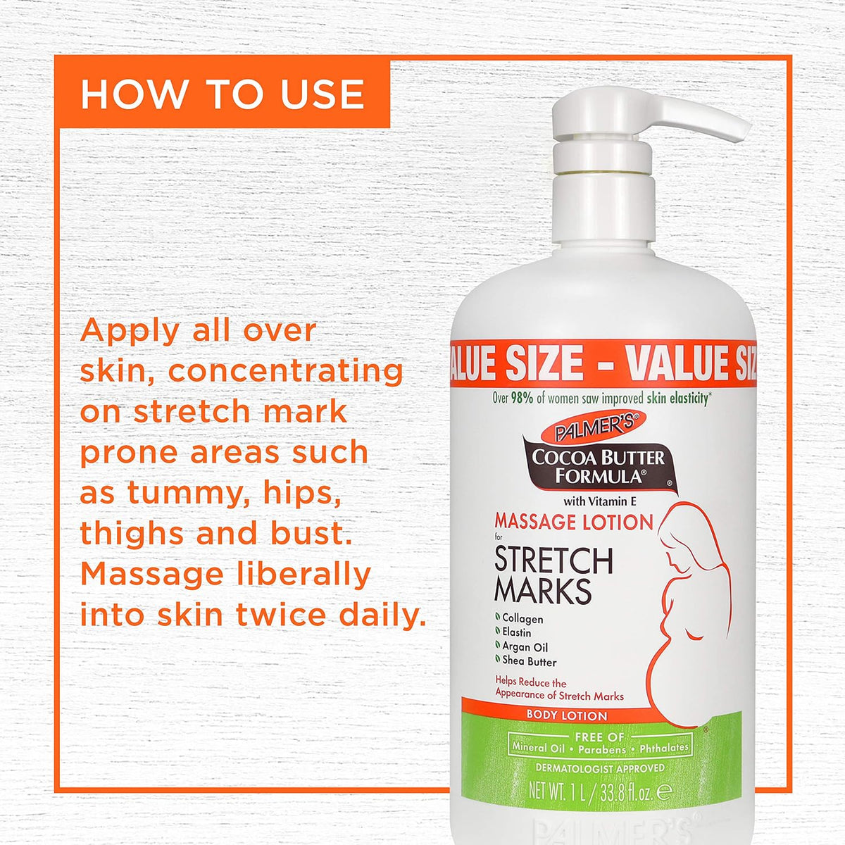 Palmer's Stretch Marks Loción corporal para embarazo y cambios de p...
