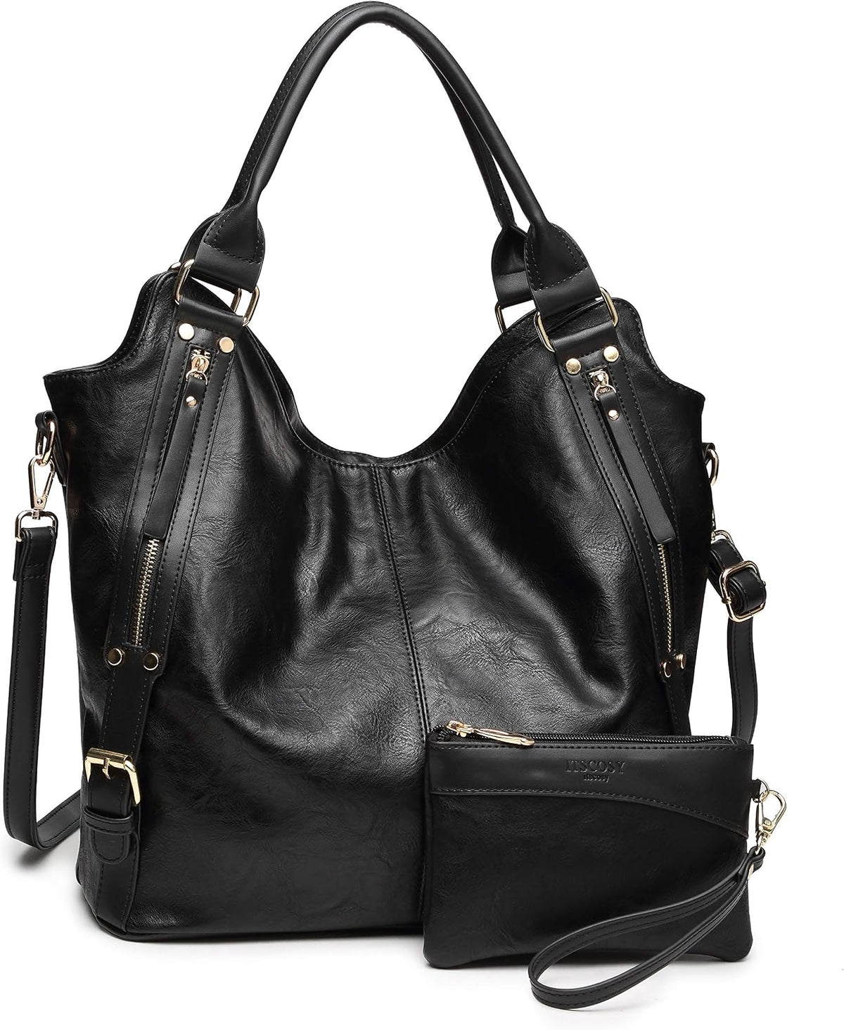 Bolso tote para mujer, carteras de cuero PU, bolsos de hombro hobo...