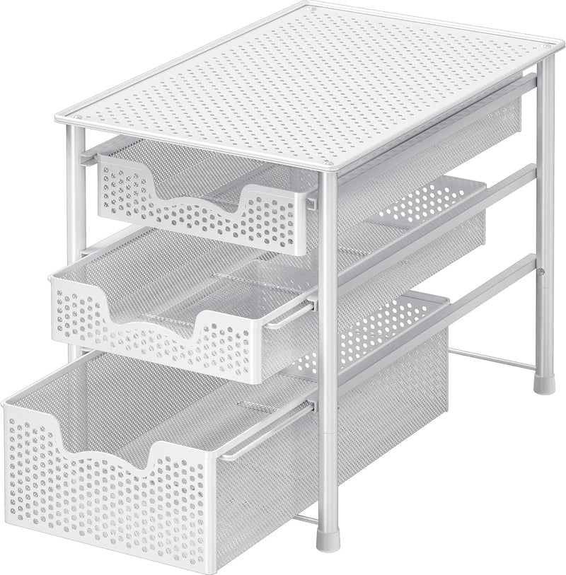 Simple Houseware - Cajón organizador apilable de 3 niveles, color b...