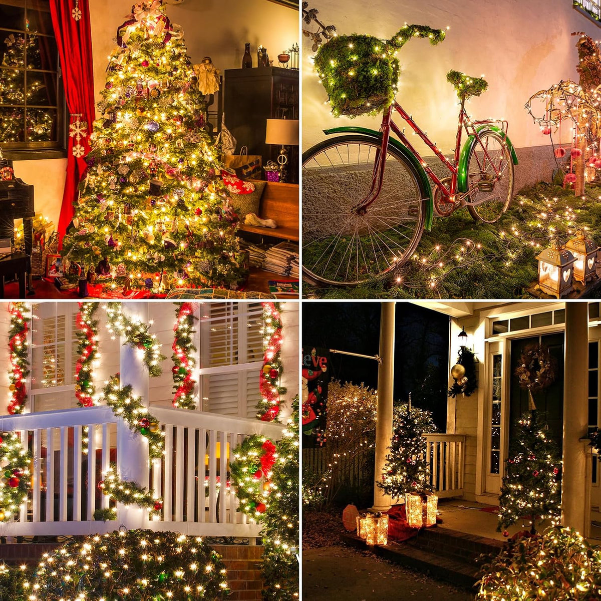MZD8391 1000 luces LED de Navidad de 328 pies para interiores y ext...