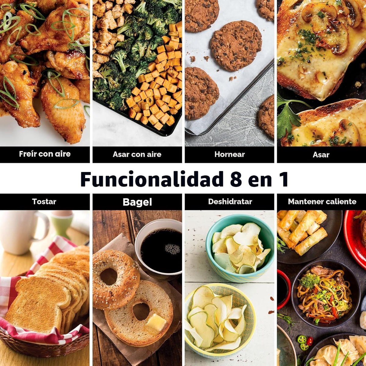 Horno de Encimera Digital Ninja Air Fry, Funcionalidad 8 en 1, 1800...