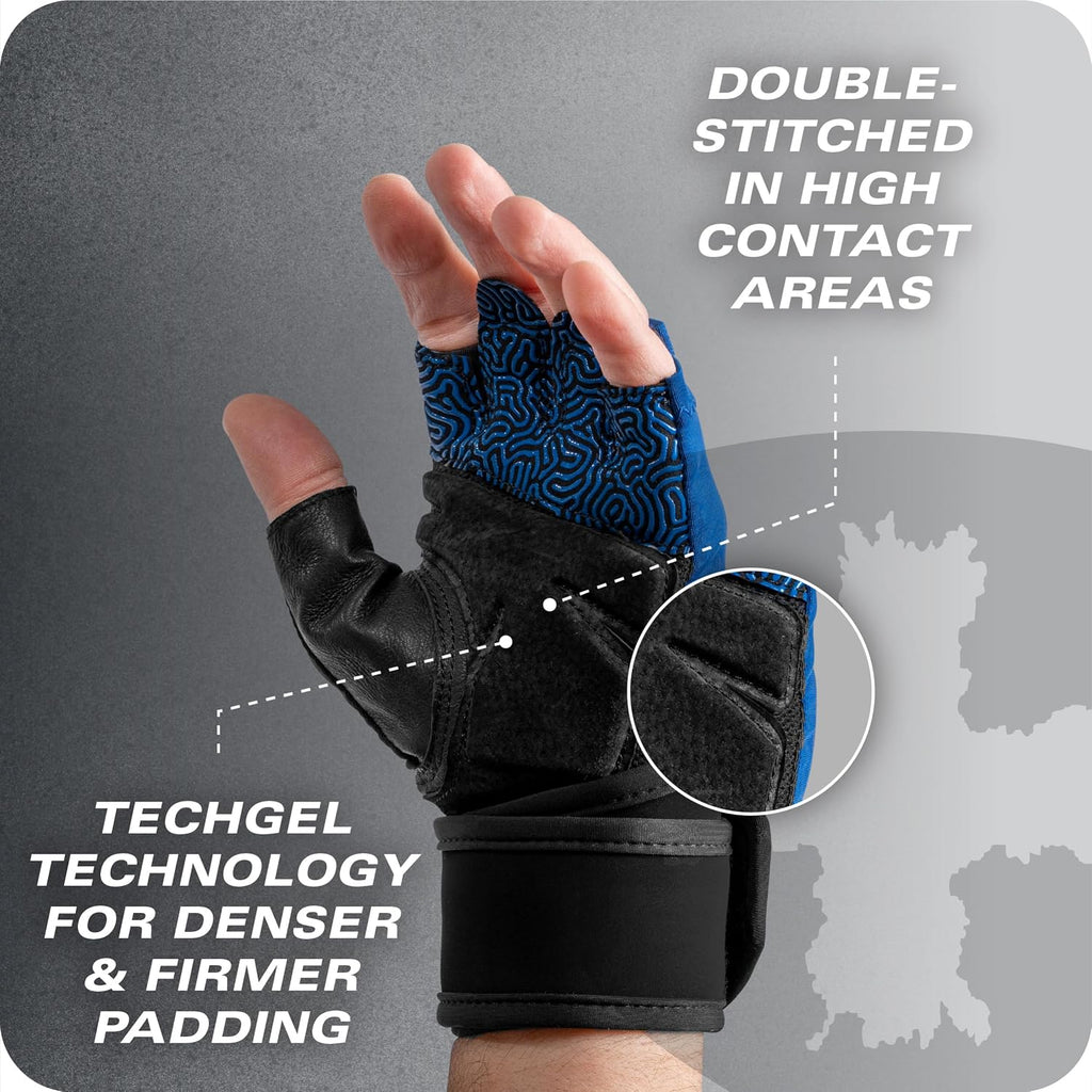 Harbinger Guantes de entrenamiento con agarre para muñeca, agarre m...