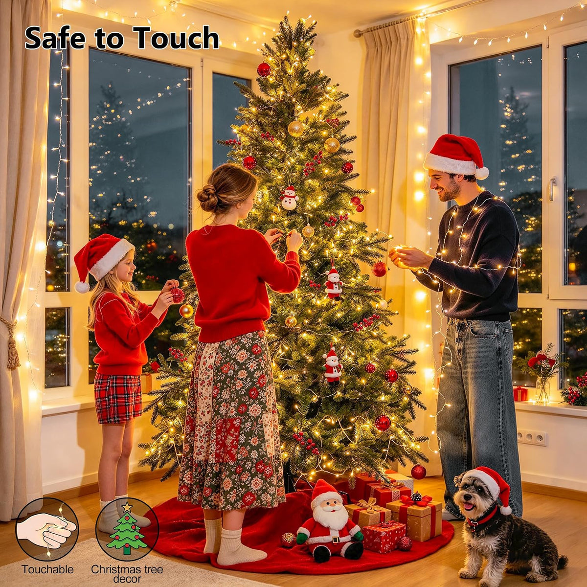 JMEXSUSS - Tira de 200 luces LED de Navidad para interiores y exter...