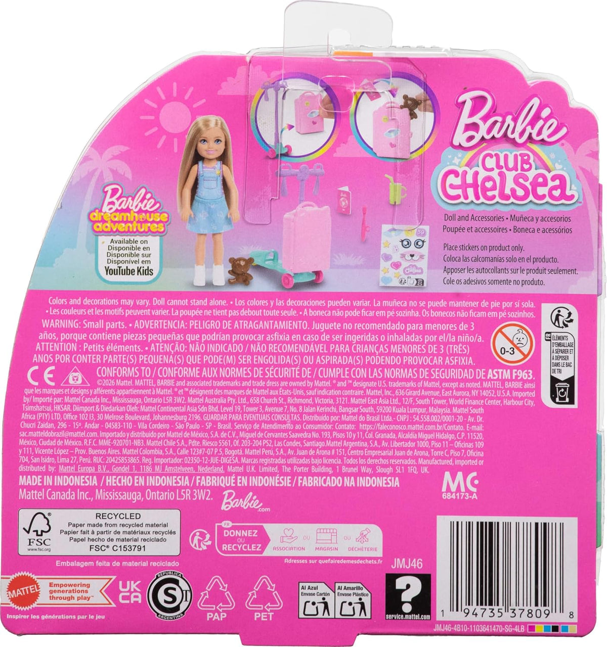 Barbie Muñeca y accesorios Club Chelsea Limitless Adventure | Muñec...