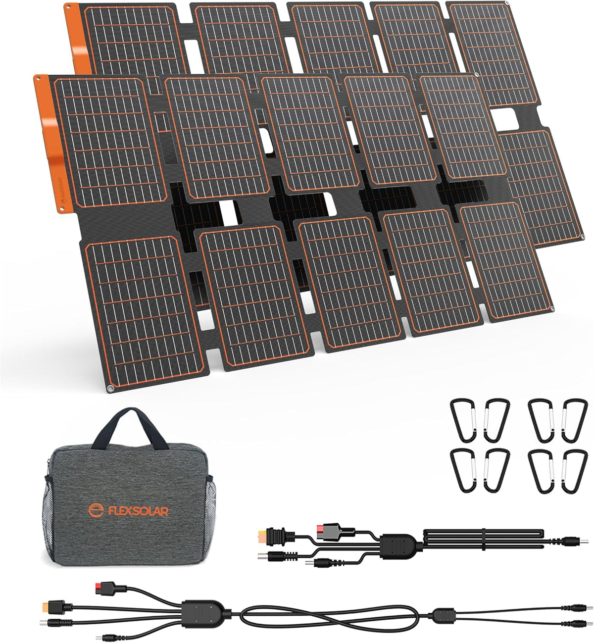 FlexSolar Paquete de 2 cargadores de panel solar portátil de 100 W...