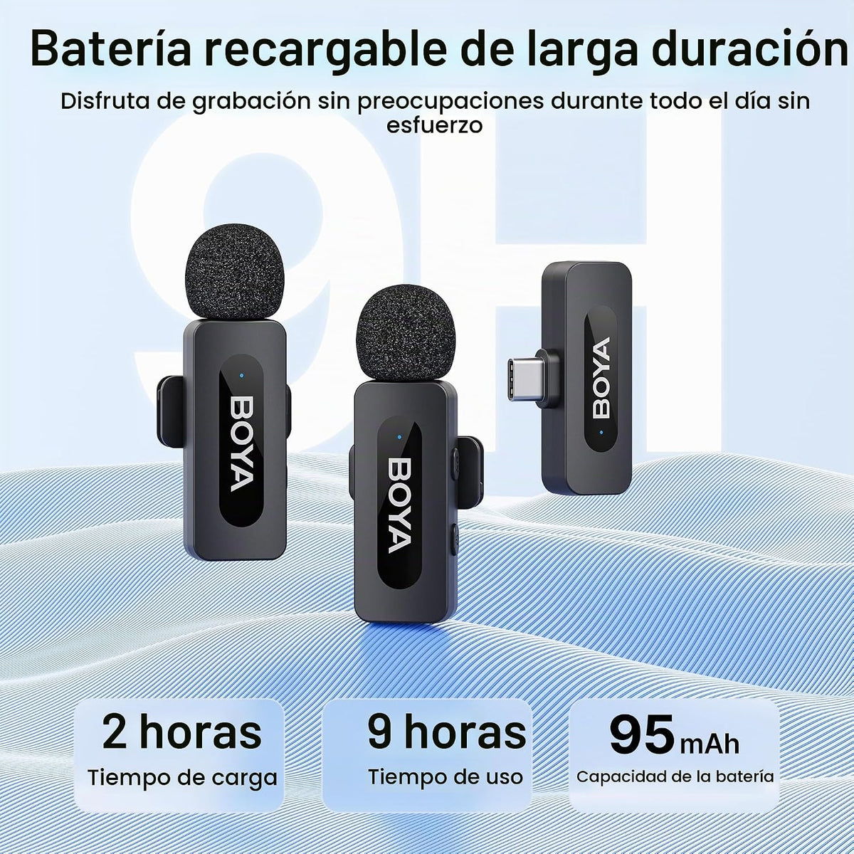 Micrófonos inalámbricos BOYA BY-V20 para iPhone 17\/16\/15 y Androi...