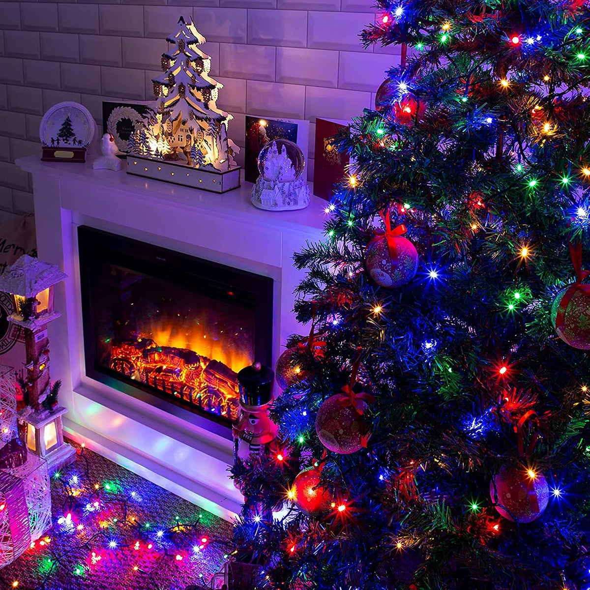 Dazzle Bright Guirnalda de luces de Navidad multicolor, 82 pies, 10...