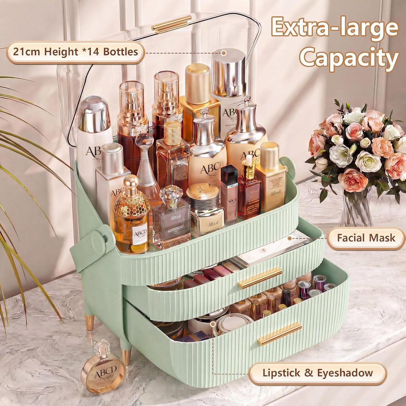 NestOrganix Organizador de maquillaje para el cuidado de la piel co...