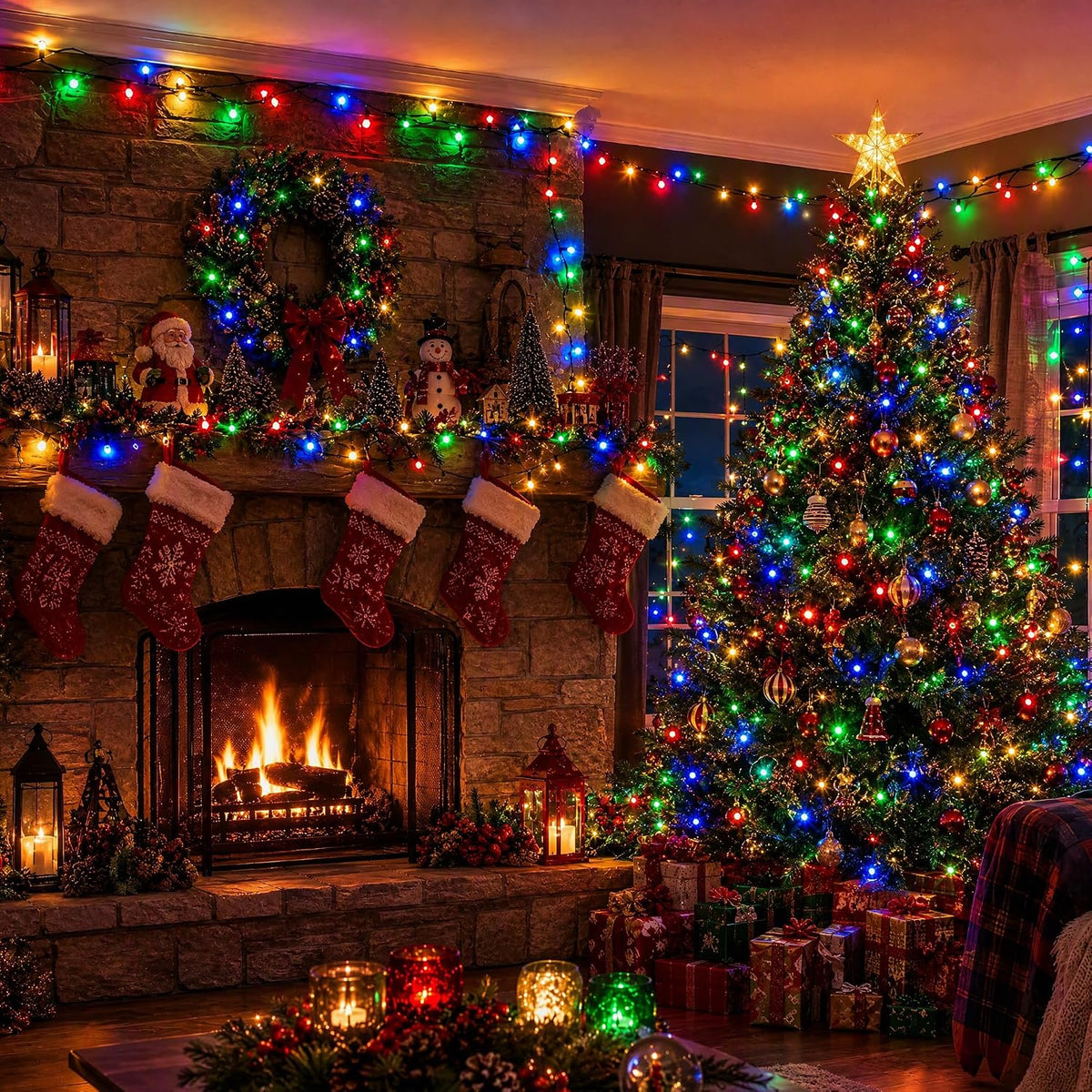 TW SHINE Luces navideñas, total de 400 LED de 132 pies, luces navid...