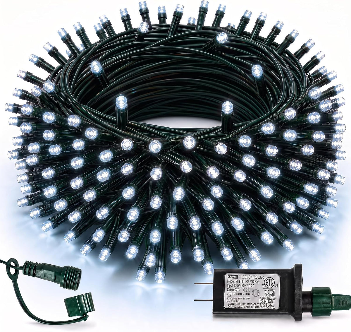 TW SHINE Luces navideñas, 200 LED de 66 pies, luces navideñas para...