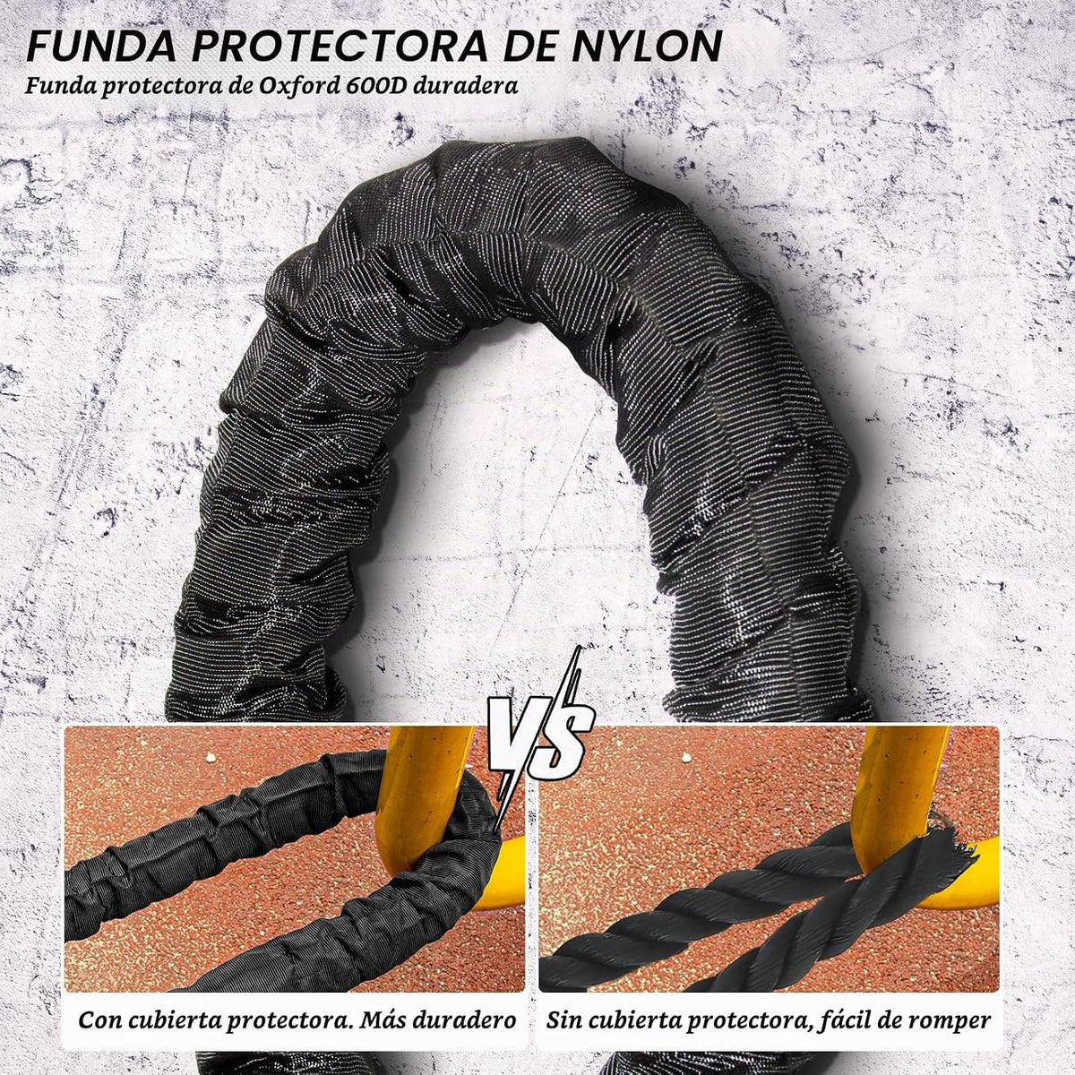 Brobantle Cuerda de batalla de 1\/1.26\/1.5\/2 pulgadas de diámetro...