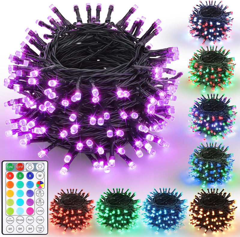 iBaycon Cadena de luces LED RGB de 66 pies que cambian de color al...
