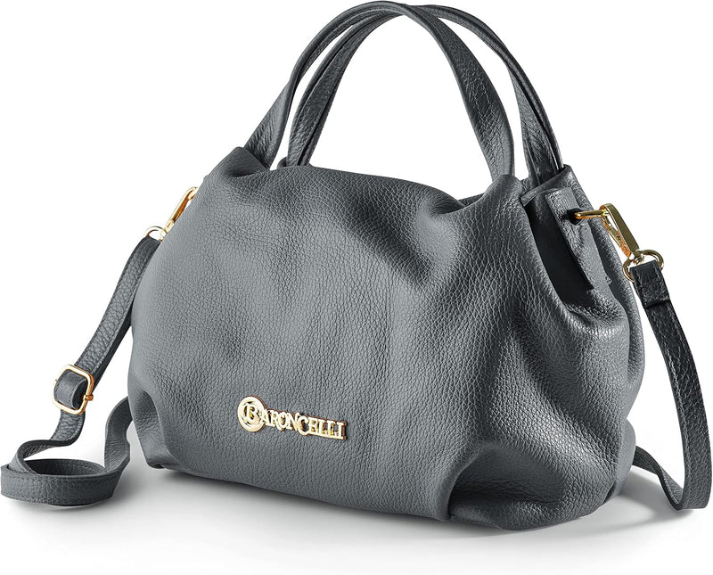 Bandolera Baroncelli de cuero italiano, de piel suave auténtica de tamaño mediano