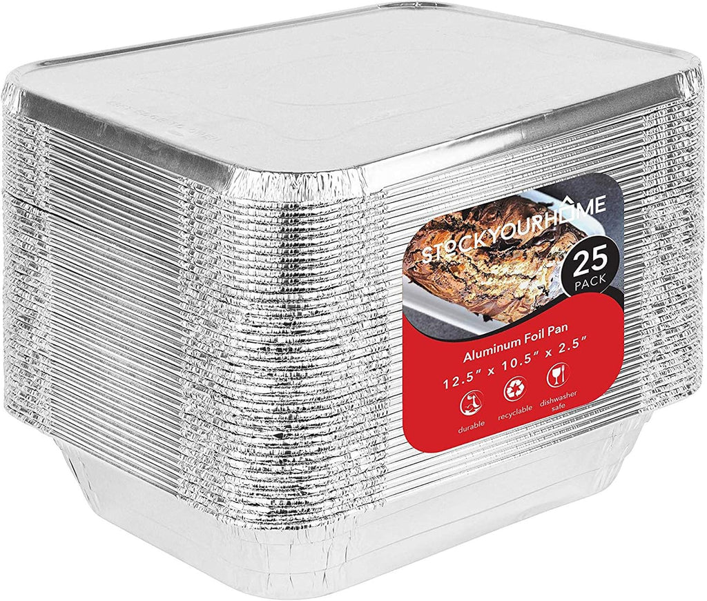 Sartenes de aluminio con tapas, sartenes de aluminio de 9 x 13 pulg...