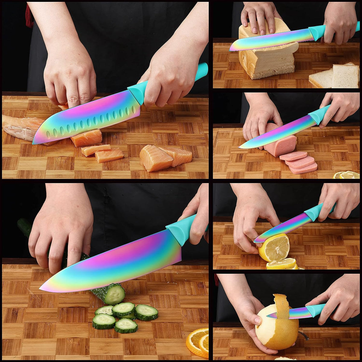 Marco Almond KYA37 - Juego de cuchillos de cocina, 12 piezas, acero...