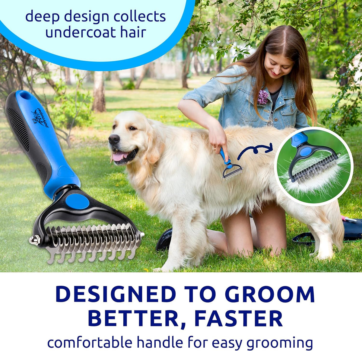 Pat Your Pet Combo de cepillo de deshedding y peine de metal | Cepi...