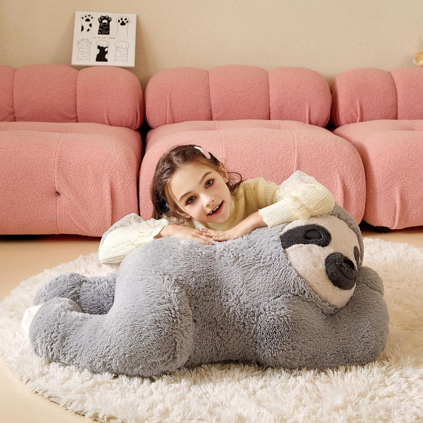 Tumyay Peluche de perezoso gigante de peluche suave, juguetes grand...