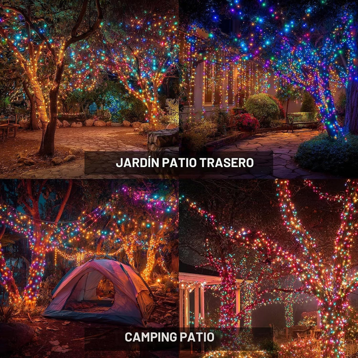 TW SHINE Luces de Navidad, 600 LED de 196 pies de cadena de luces n...