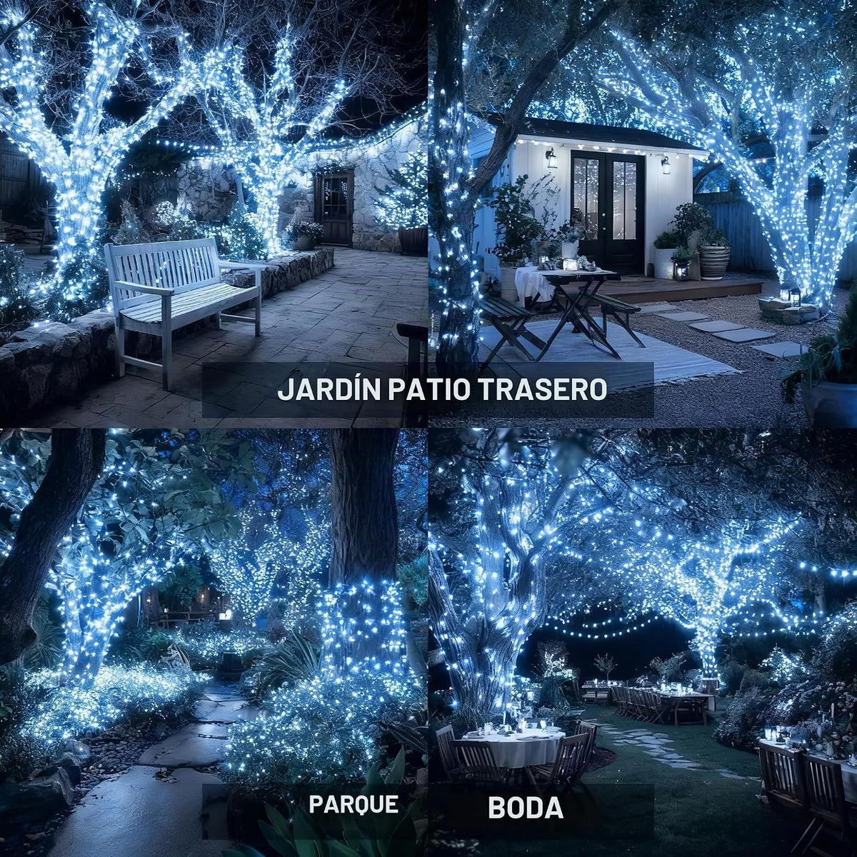 TW SHINE Luces de Navidad, 600 luces LED de 196 pies de Navidad enc...