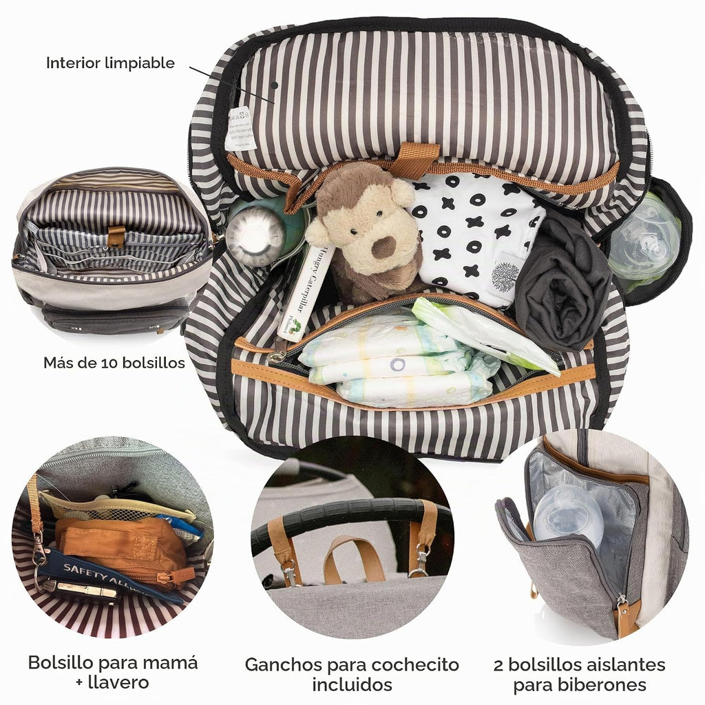 Parker Baby Co. Mochila para pañales - Bolsa de pañales grande con...