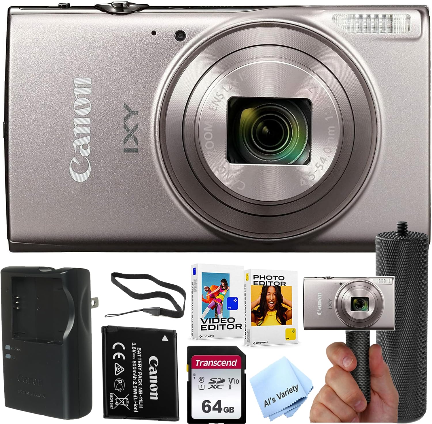 Canon PowerShot IXY 650 (ELPH 360) HS Cámara Digital (Plateada) + M...