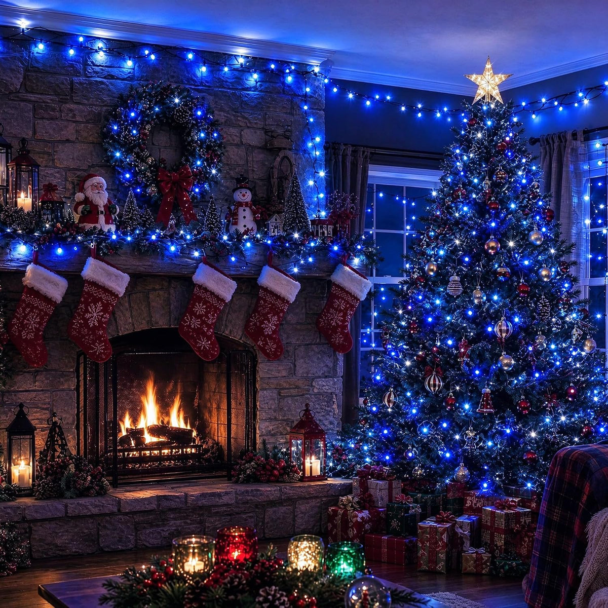 TW SHINE Luces de Navidad, 200 luces LED de 66 pies para exteriores...