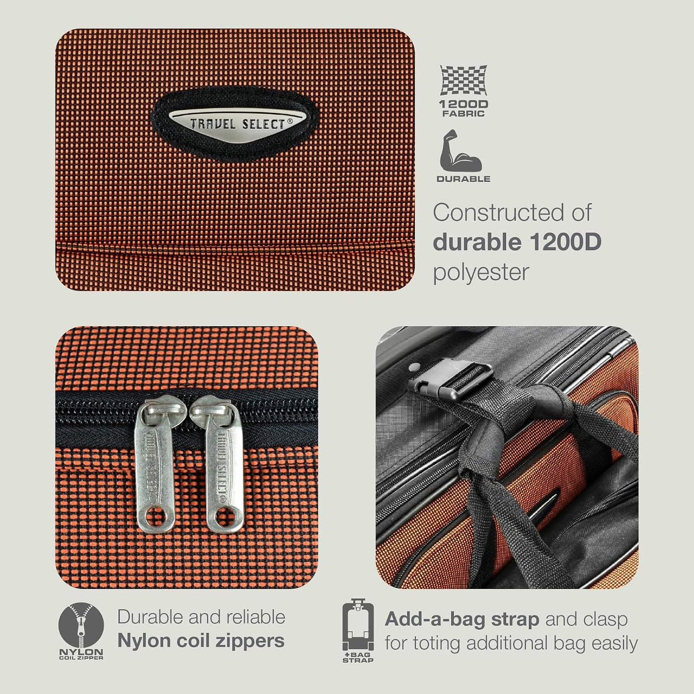 Travel Select Amsterdam maleta vertical ampliable con ruedas, Gris