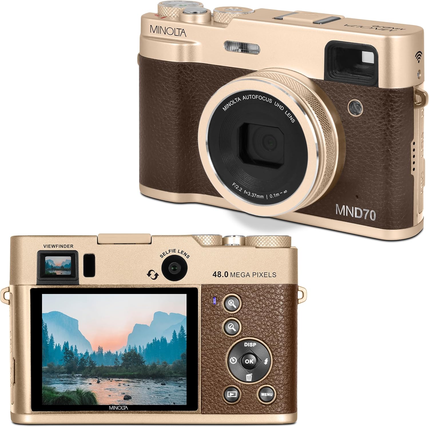 Minolta Cámara digital retro \u2013 Compacta de 48 megapíxeles con...