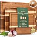 EDELHAUS Tablas de cortar de madera de acacia para cocina, juego de...