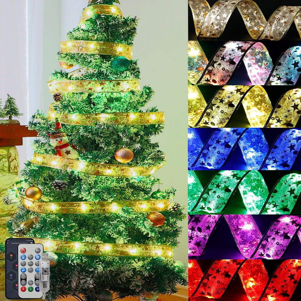 BraveDream 33 pies de luces de cinta inteligentes para Navidad, cin...