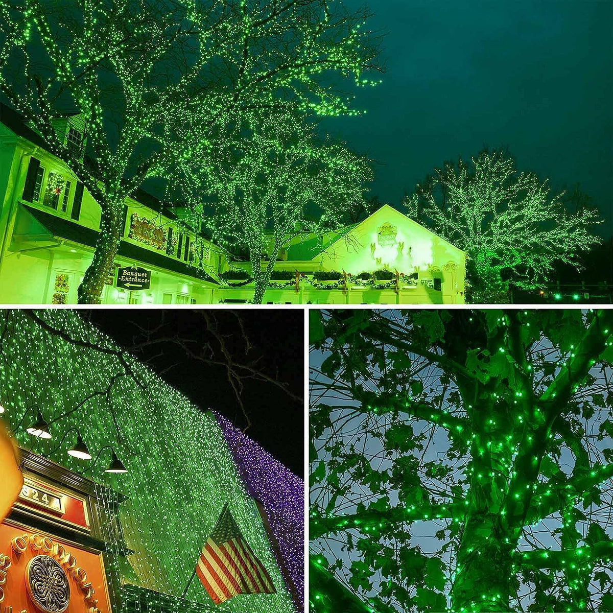 Cadena de luces de Navidad conectables de 88 pies y 240 LED para ex...