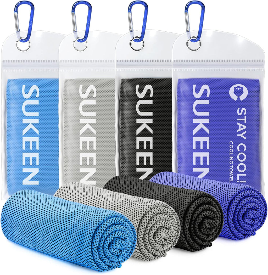Sukeen Paquete de 4 toallas refrescantes (40 x 12 pulgadas), envolt...