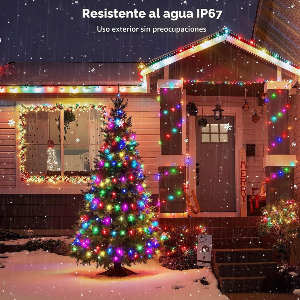 Ollny Luces de Navidad inteligentes de 66 pies, 200 LED, aplicación...