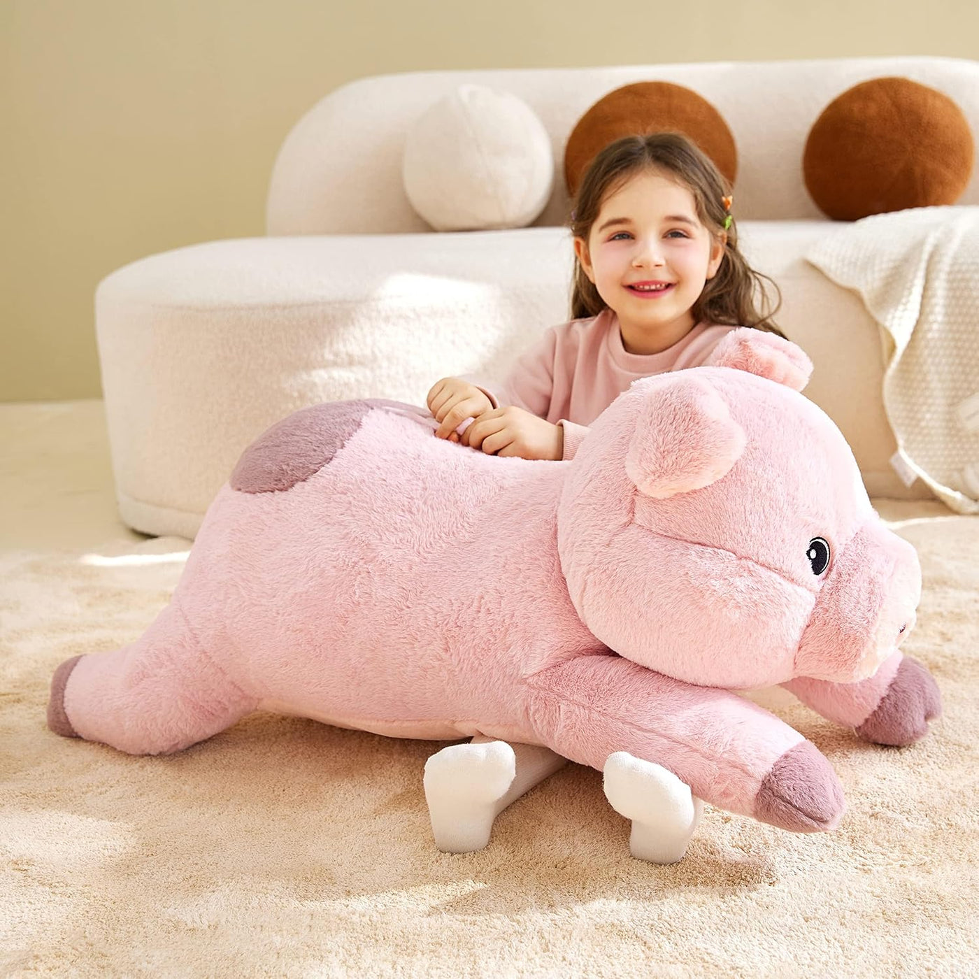 IKASA Peluche de cerdo gigante de 30 pulgadas, súper suave, sin cre...