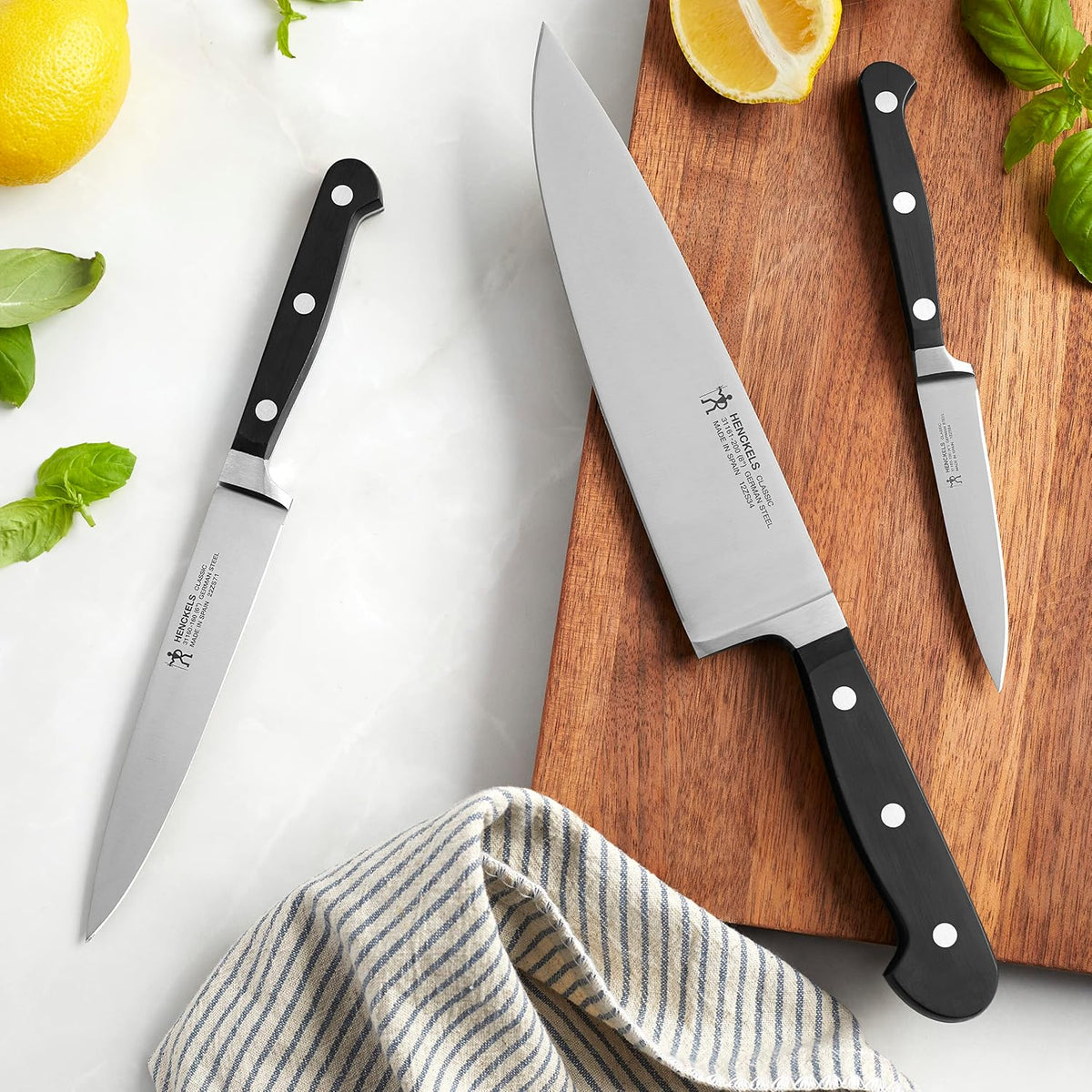 HENCKELS Classic Razor-Sharp - Juego de cuchillos de cocina de 3 pi...