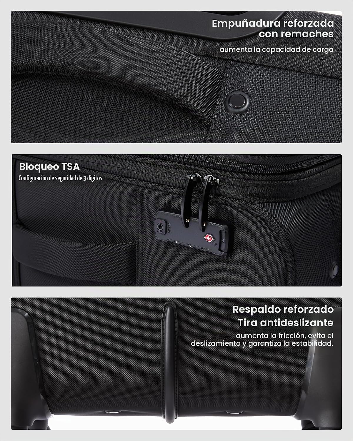 LOVEVOOK Equipaje de mano aprobado por aerolíneas, Negro, Equipaje...