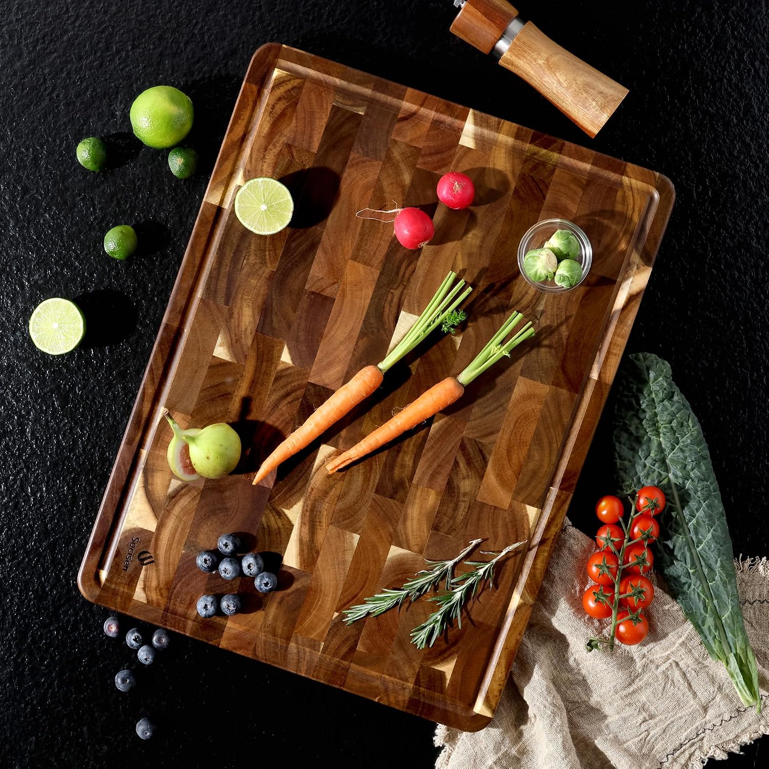 Tabla de Cortar Extra Grande de Fibra Final para Cocina con Pies An...
