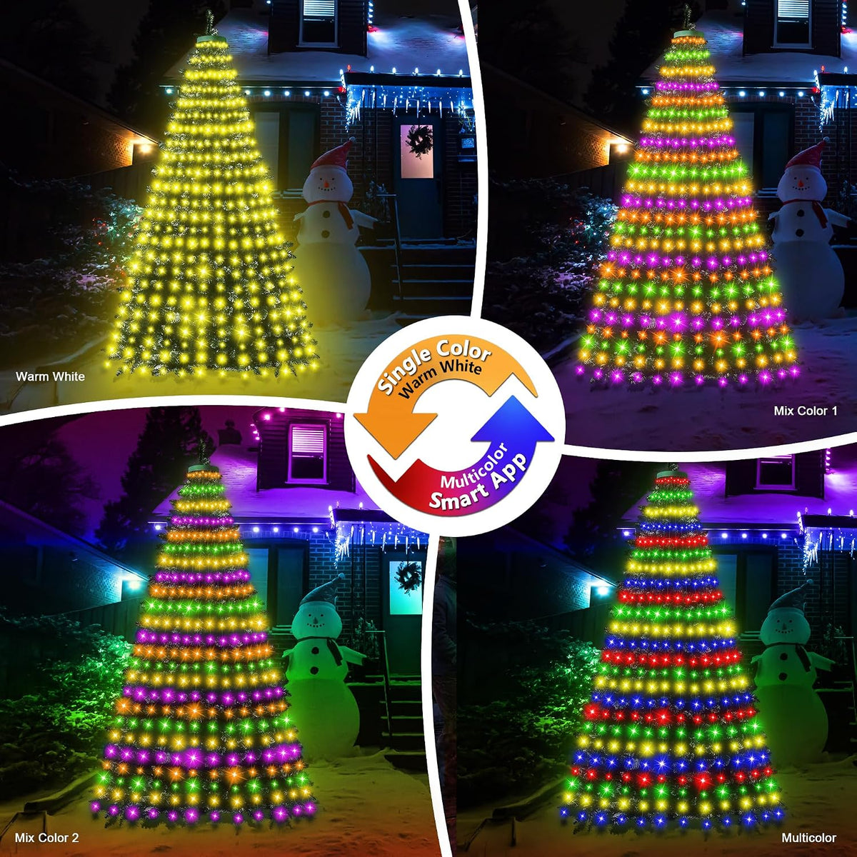 Anillo de 30 modos de luces para árbol de Navidad para interiores y...