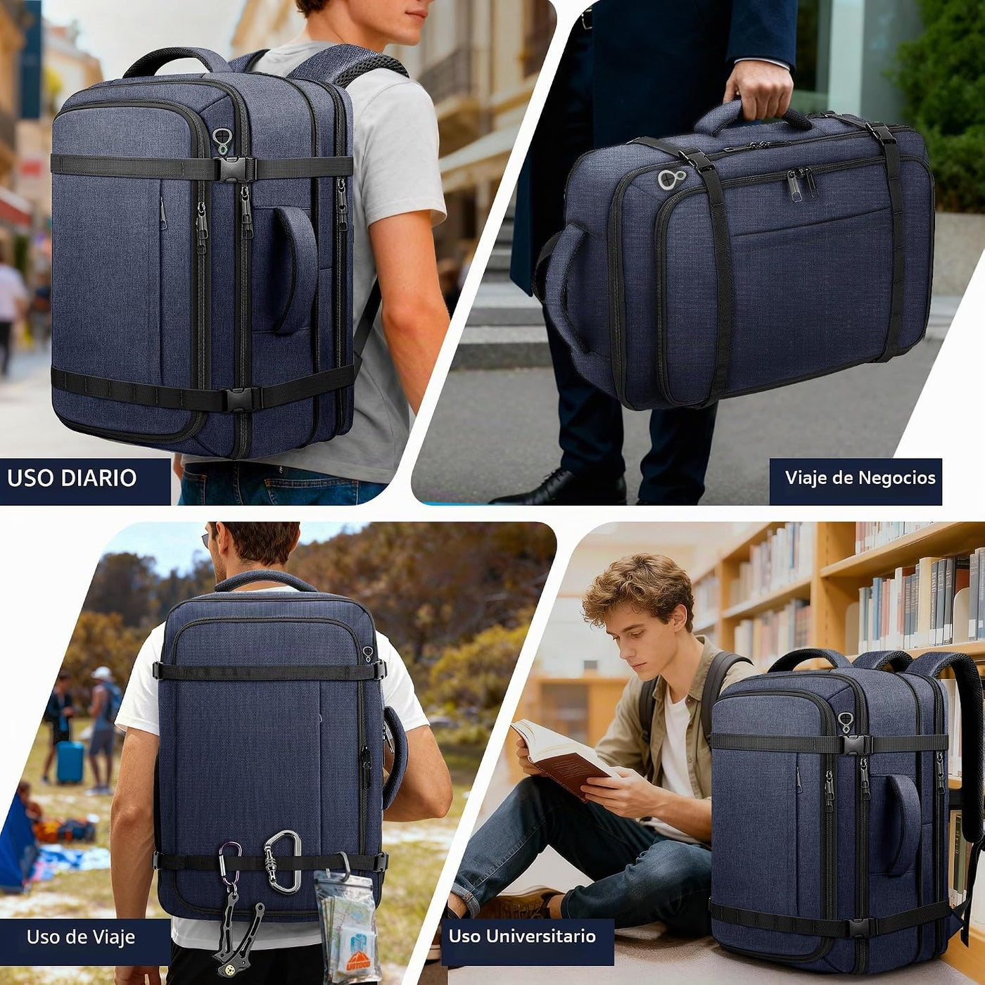 Mochila de viaje con garantía de por vida, mochila de transporte ex...