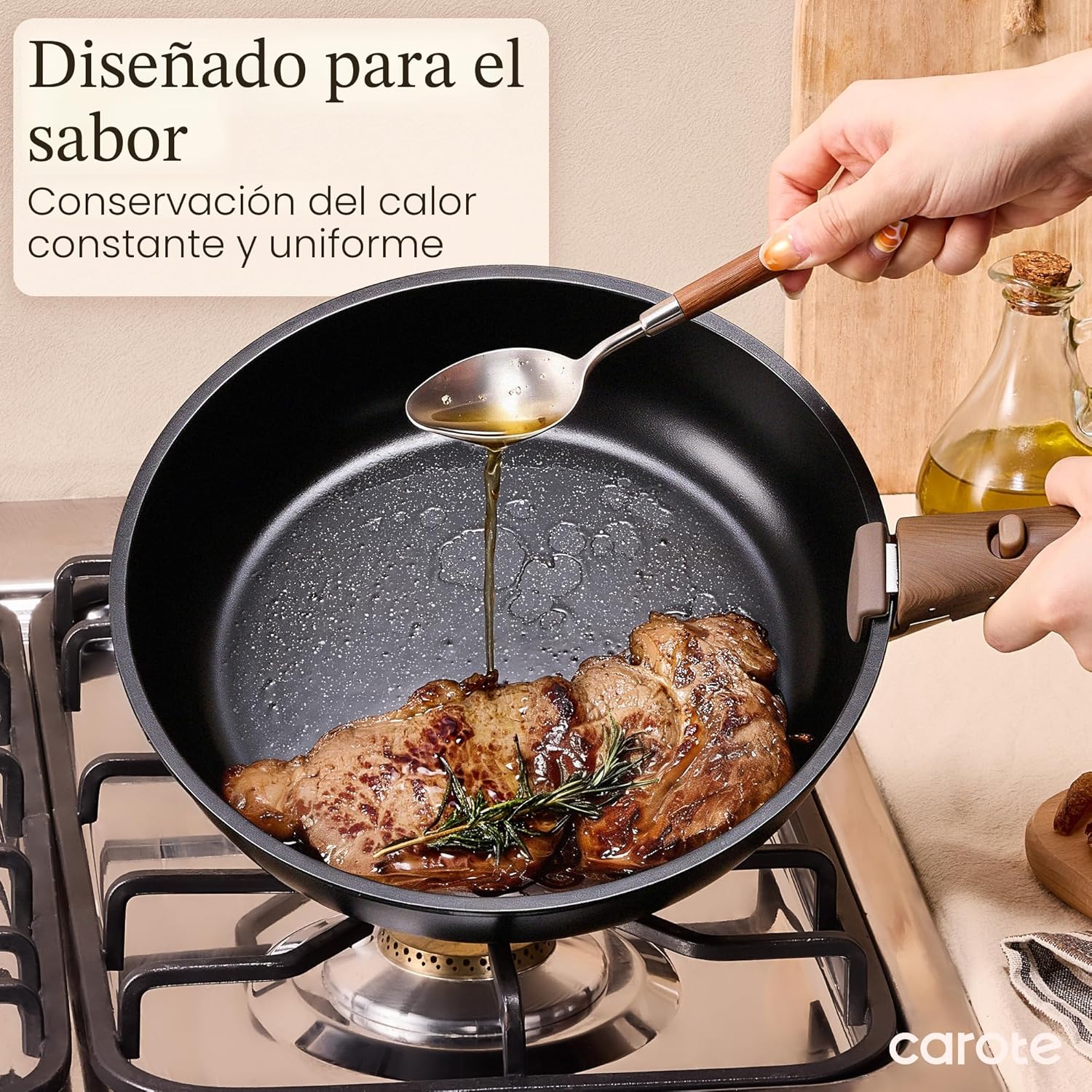 CAROTE Juego de Ollas y Sartenes Antiadherentes de 38 Piezas, Juego...