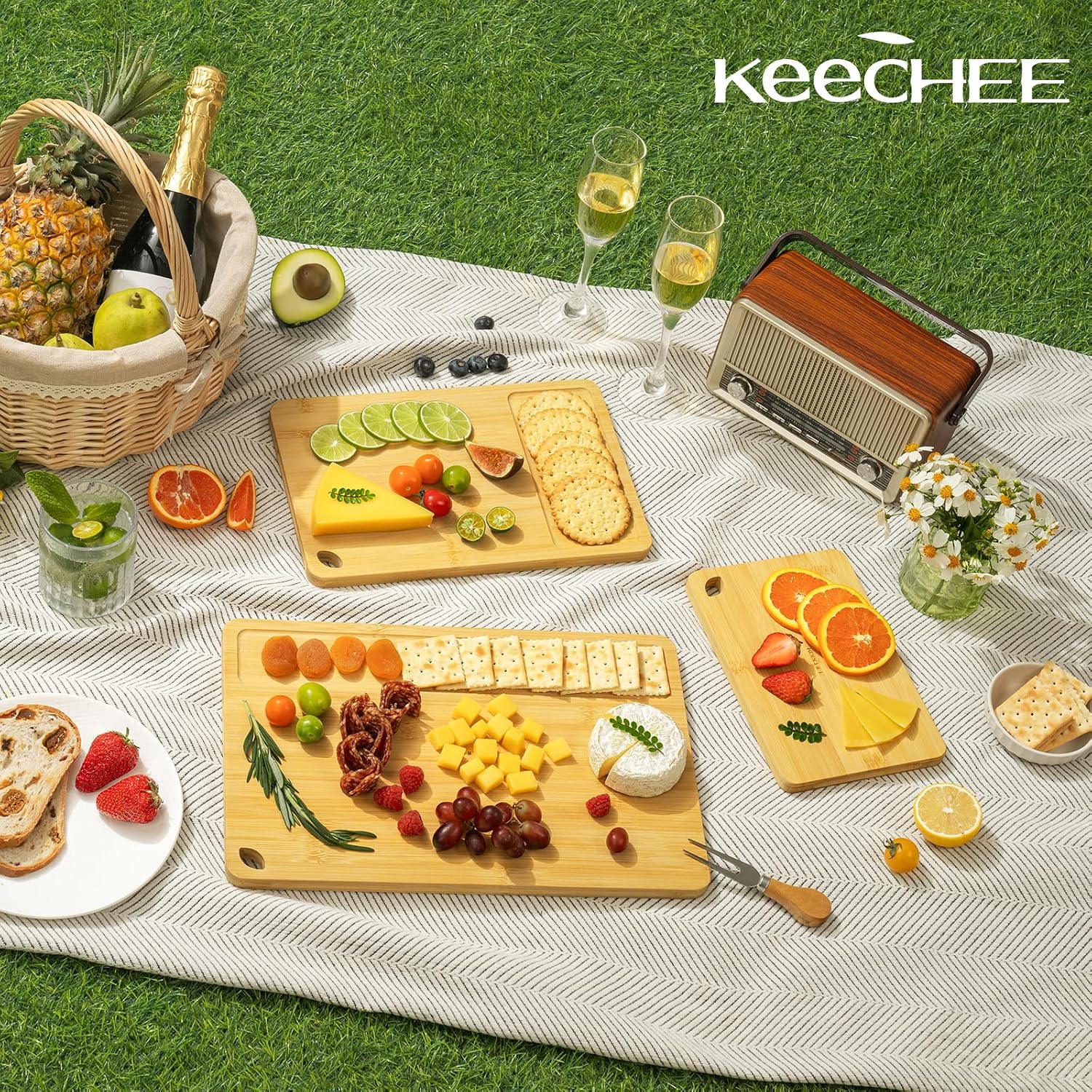 Keechee Tabla de Cortar de Madera para Cocina - Juego de Regalo de...