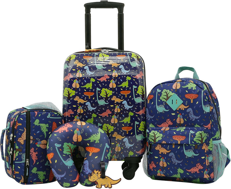 Travelers Club - Juego de equipaje para niños de 5 piezas, Dino
