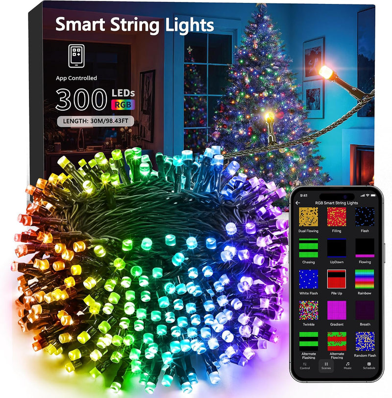 BrizLabs Guirnalda de luces inteligentes de Halloween, 300 LED de 9...