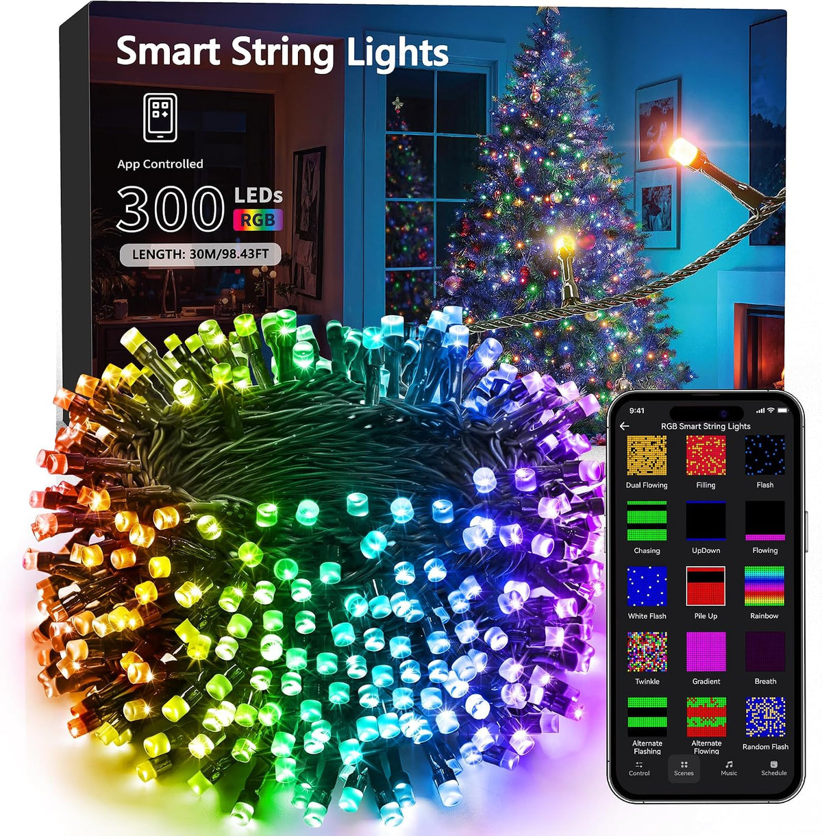 Brizled - Luces de Navidad inteligentes para exteriores, 2, 99 pies...