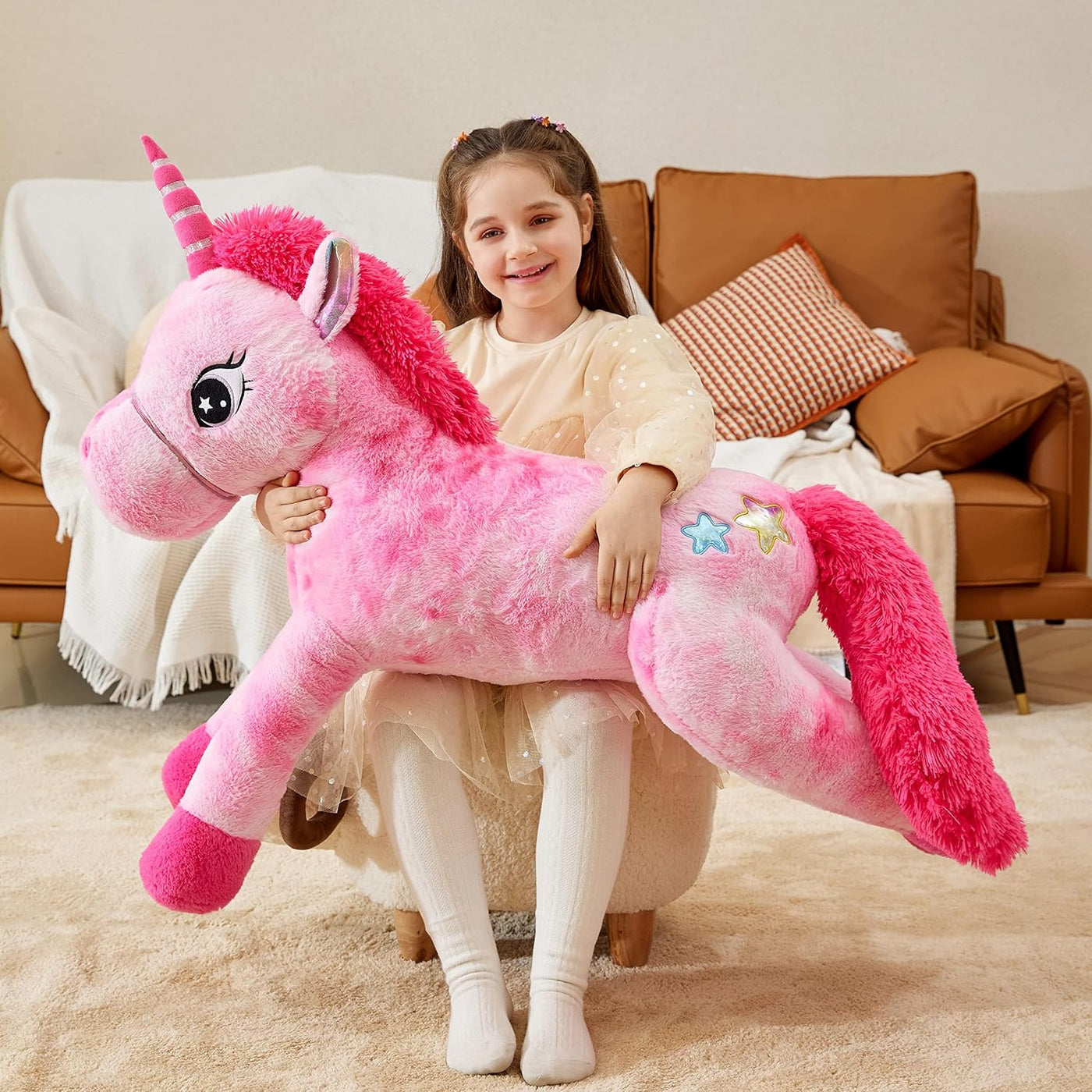 IKASA Peluche de unicornio gigante de 43 pulgadas, juguete de peluc...