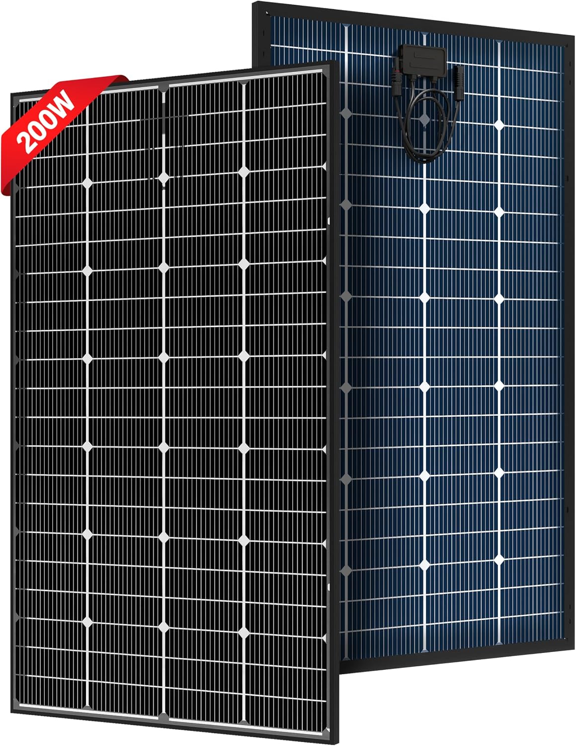 JJN Panel Solar Bifacial de 200 W, 16BB N-Tipo 200 W 12 V 25% de Al...