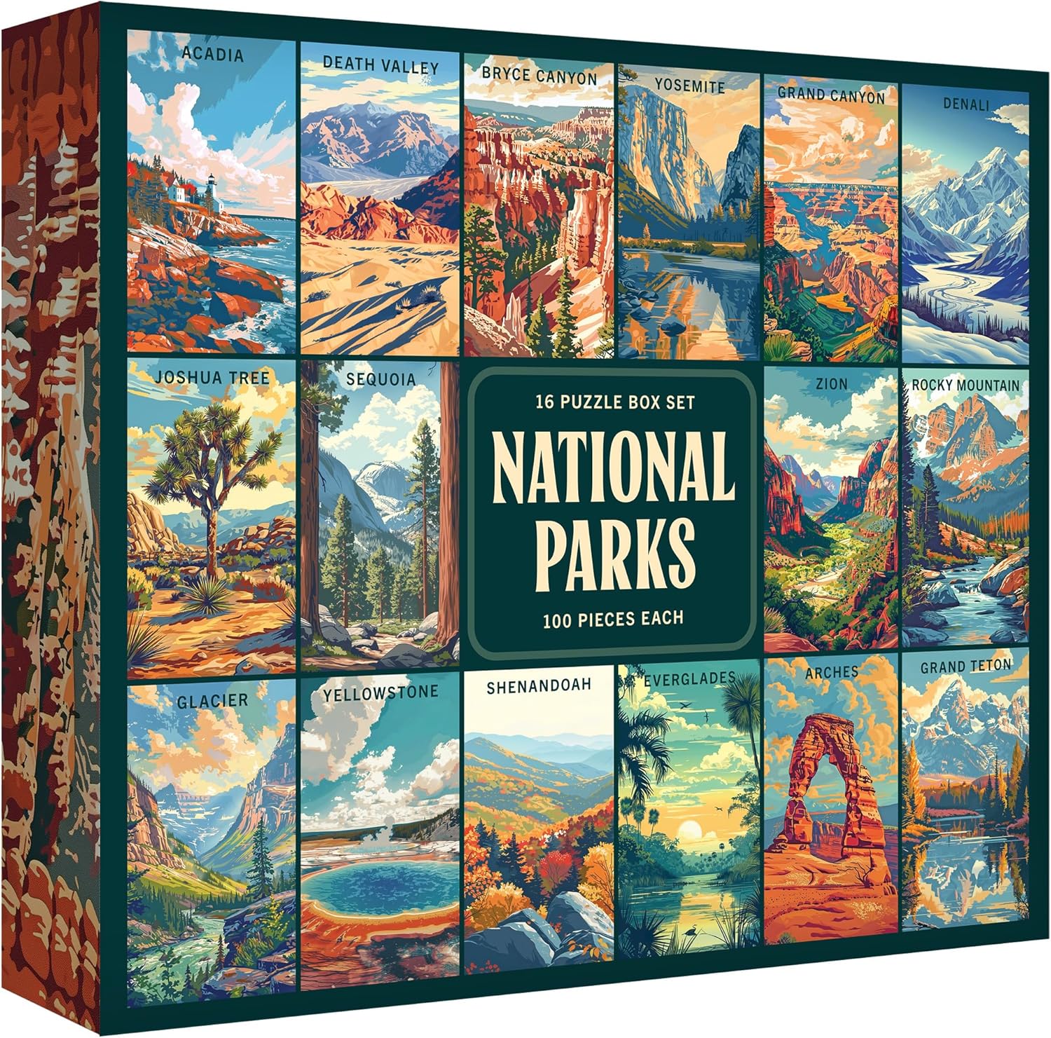 RoseArt - Juego de caja de rompecabezas de parques nacionales - 16...