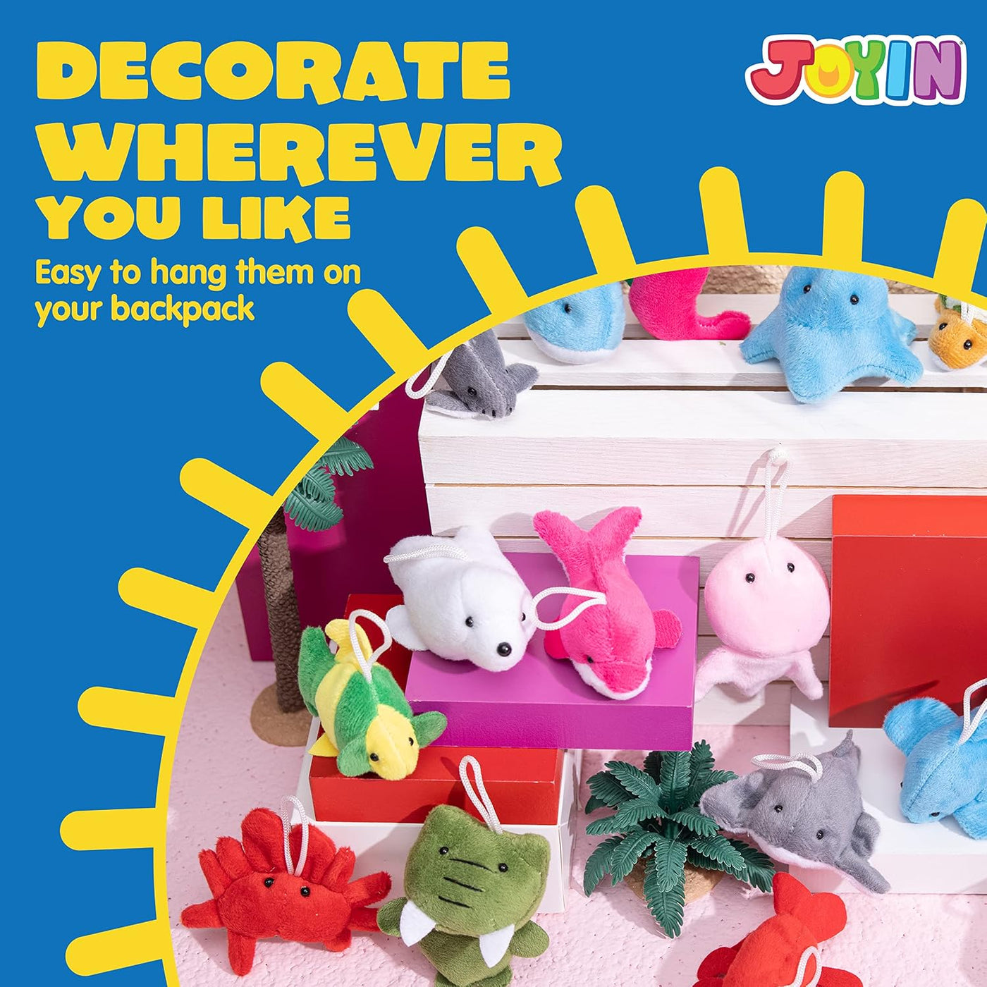 JOYIN 24 piezas de juguetes de peluche de animales marinos mini (24...